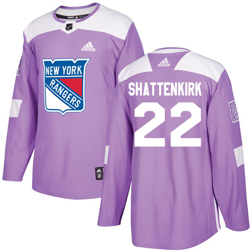Adidas Rangers #22 Kevin Shattenkirk Purple Authentic Fights Cancer Stitched NHL Jersey - Click Image to Close